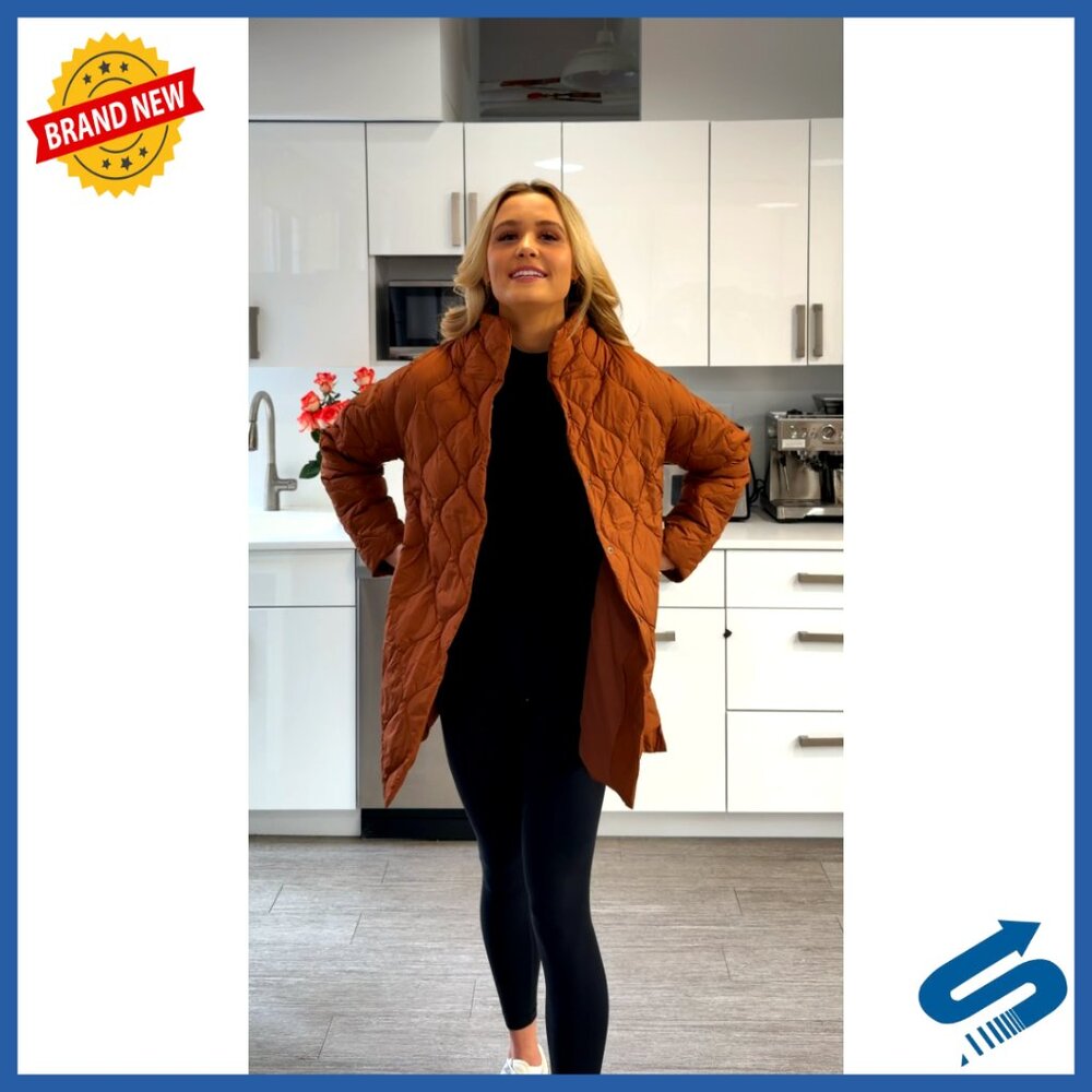 Oversized Quilted Down Jacket Lightweight Puffer … - image 7